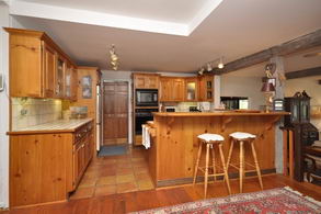 Kitchen overlooking Familyroom - Country homes for sale and luxury real estate including horse farms and property in the Caledon and King City areas near Toronto
